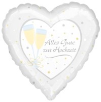 Anagram Folienballon Herz "Alles Gute zur Hochzeit" 43cm/17"  Anagram Folienballon Herz "Alles Gute zur Hochzeit" 43cm/17"