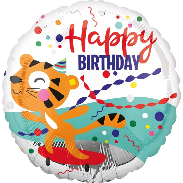 Anagram Folienballon "Happy Birthday" Tiger 43cm/17"