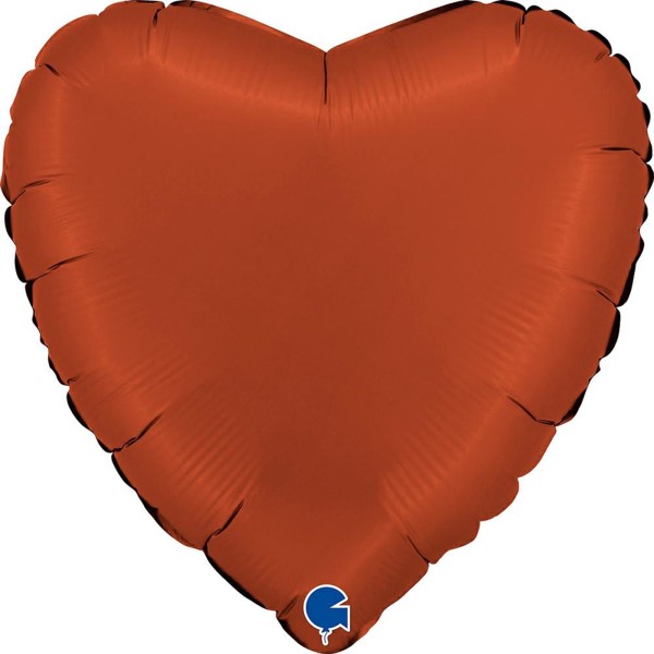 Grabo Folienballon Heart Satin Brick Red 45cm/18"