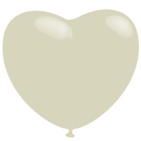 BWS Latexballon Pastel Creme Heart 43cm/17" 100 Stück  BWS Latexballon Pastel Creme Heart 43cm/17" 100 Stück
