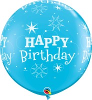 Qualatex Latexballon Birthday Sparkle-A-Round Robin's Egg Blue 90cm/3' 2 Stück  Qualatex Latexballon Birthday Sparkle-A-Round Robin's Egg Blue 90cm/3' 2 Stück