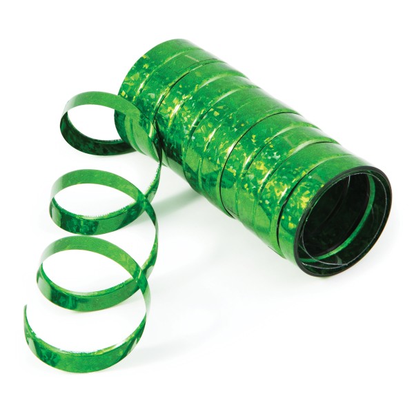 Creative Holo-Folienluftschlangen Grün 10er Röllchen