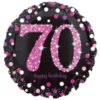 Anagram Folienballon 70 pinker Glitzer 43cm/17"  Anagram Folienballon 70 pinker Glitzer 43cm/17"