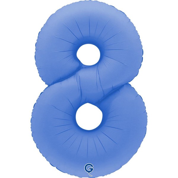 Grabo Folienballon Zahl 8 Soft Matte Lotus Blue 100cm/40"