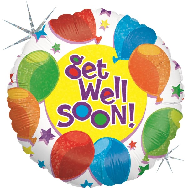 Betallic Folienballon Balloons & Stars Get Well 23cm/9" (unverpackt)