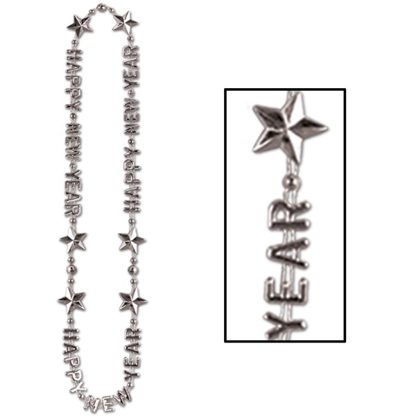 Beistle Silvester-Kette "Happy New Year" Silber