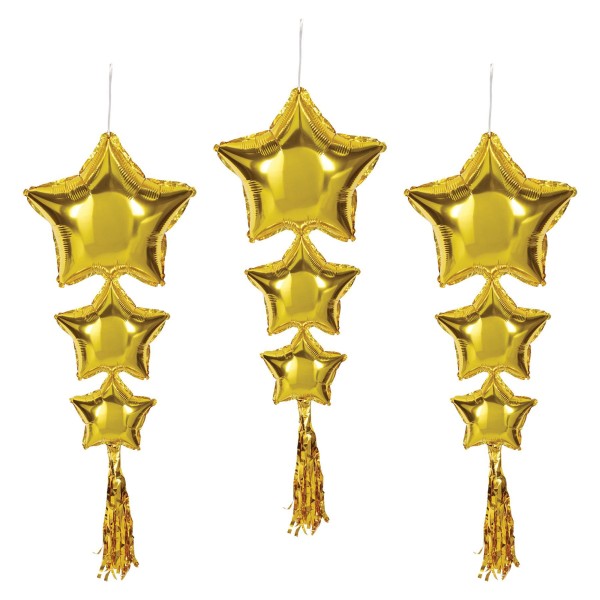 Beistle Star Balloons mit Tasseln Gold 45"