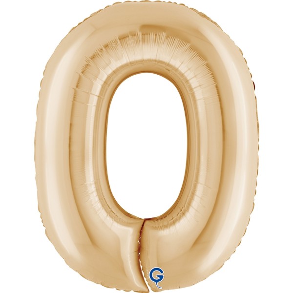Grabo Folienballon Zahl 0 White Gold 100cm/40"