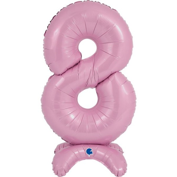 Grabo Folienballon Zahl 8 Pastel Pink standups 65cm/25"