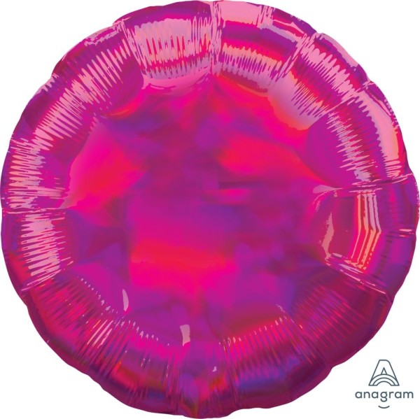 Anagram Folienballon Rund Iridescent Magenta Holo 45cm/18" (unverpackt)