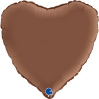 Grabo Folienballon Heart Satin Chocolate 45cm/18" (unverpackt)  Grabo Folienballon Heart Satin Chocolate 45cm/18" (unverpackt)