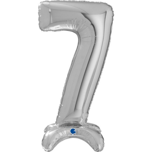 Grabo Folienballon Zahl 7 Silver standups 64cm/25"
