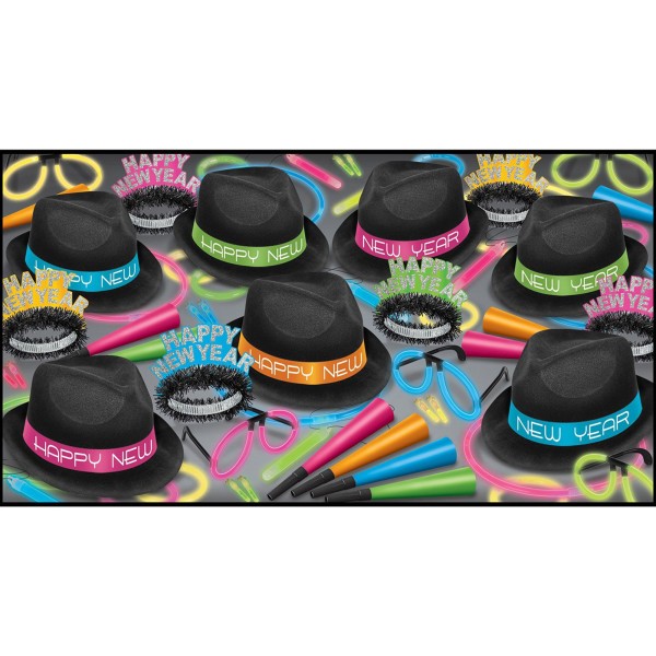 Beistle Partybox Silvester "Neon Glow" 50 Personen