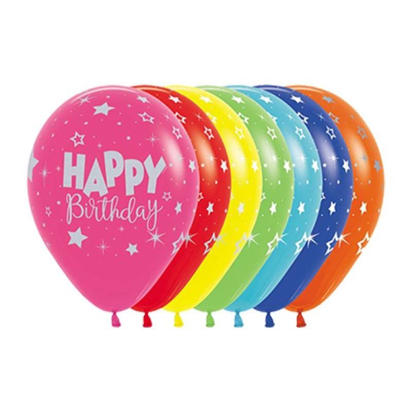 Sempertex Latexballon Happy Birthday Fantasy 30cm/12" 25 Stück