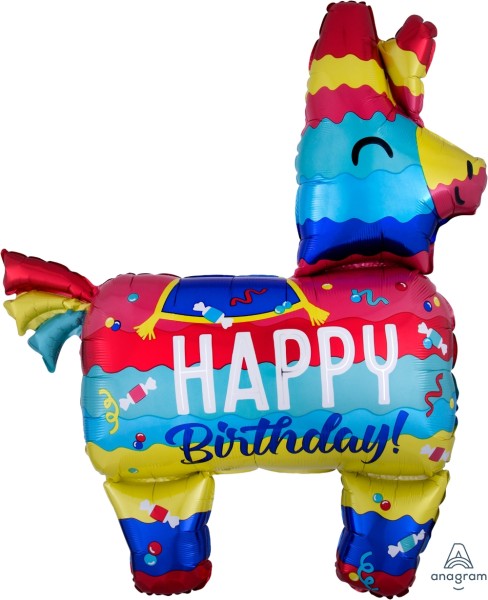 Anagram Folienballon SuperShape Happy Birthday Pinata Bunt 83cm/33"