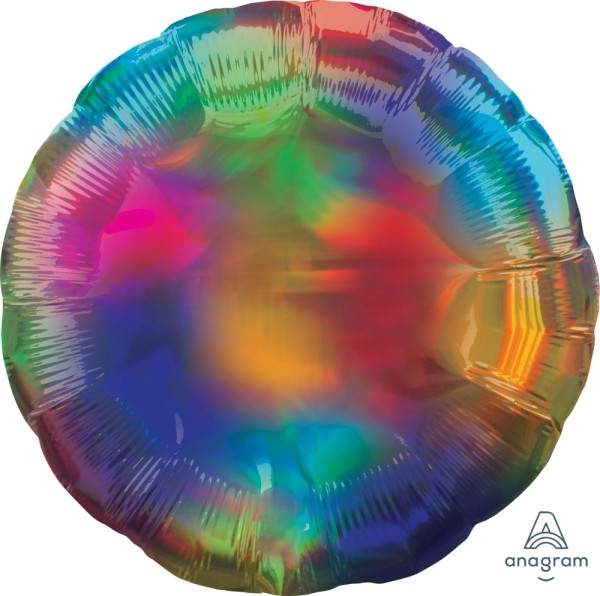 Anagram Folienballon Rund Iridescent Rainbow 45cm/18" (unverpackt)