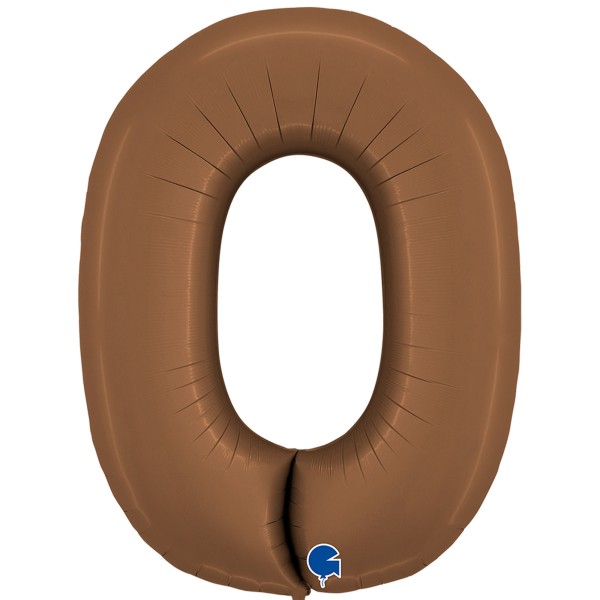 Grabo Folienballon Zahl 0 Satin Chocolate 100cm/40"
