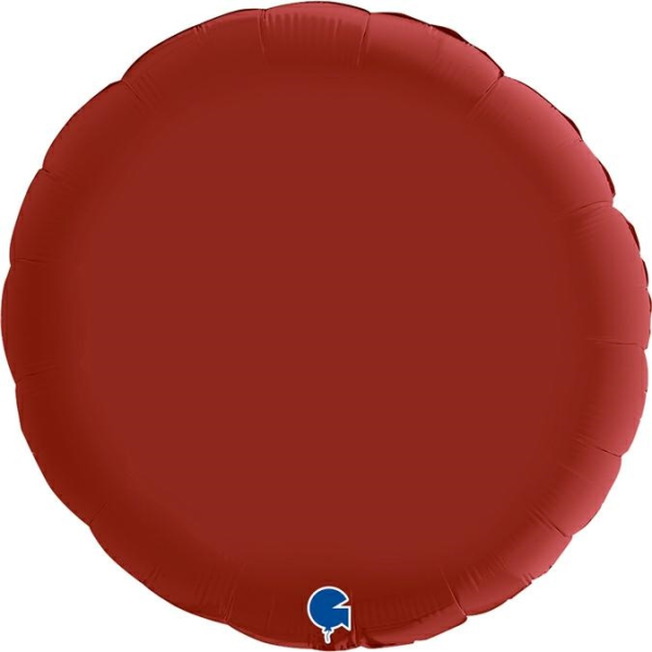 Grabo Folienballon Rund Satin Rubin Red 90cm/36"