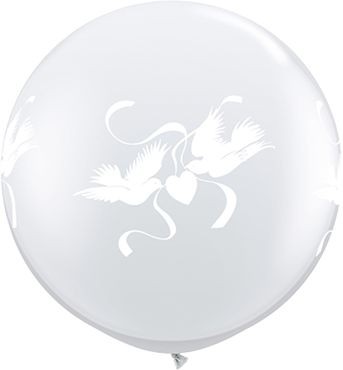 Qualatex Latexballon Love Doves Diamond Clear 90cm/3' 2 Stück