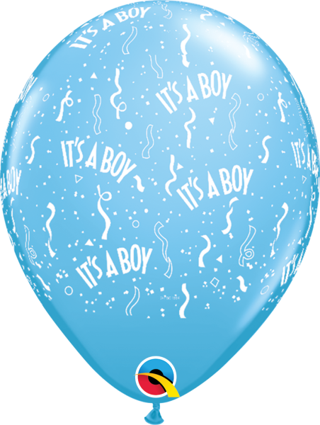 Qualatex Latexballon It's A Boy-A-Round 28cm/11" 25 Stück