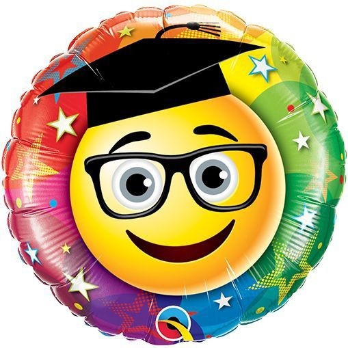 Qualatex Folienballon Smiley Graduate 23cm/9" (unverpackt)