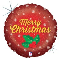 Betallic Folienballon "Merry Christmas" Holo 45cm/18"  Betallic Folienballon "Merry Christmas" Holo 45cm/18"