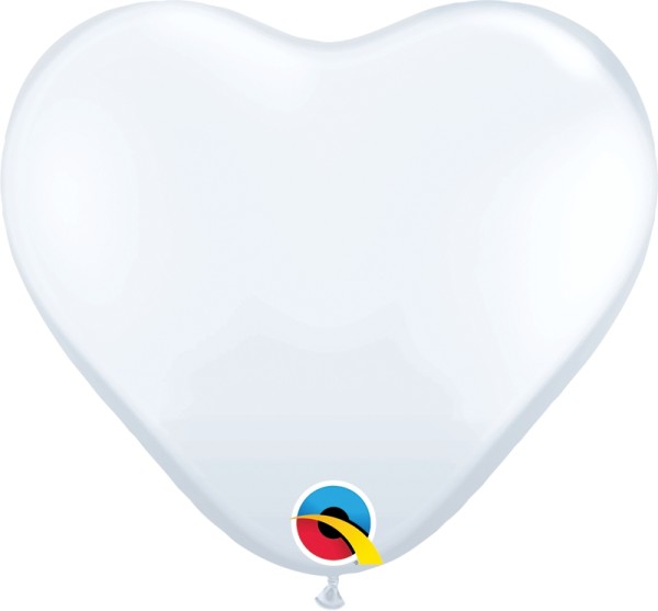 Qualatex Latexballon Standard White Heart 28cm/11" 100 Stück