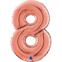 Grabo Folienballon Zahl 8 Roségold 66cm/26"  Grabo Folienballon Zahl 8 Roségold 66cm/26"