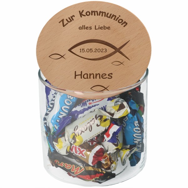 Goodtimes Geschenkglas Kommunion "Name & Datum" 530ml