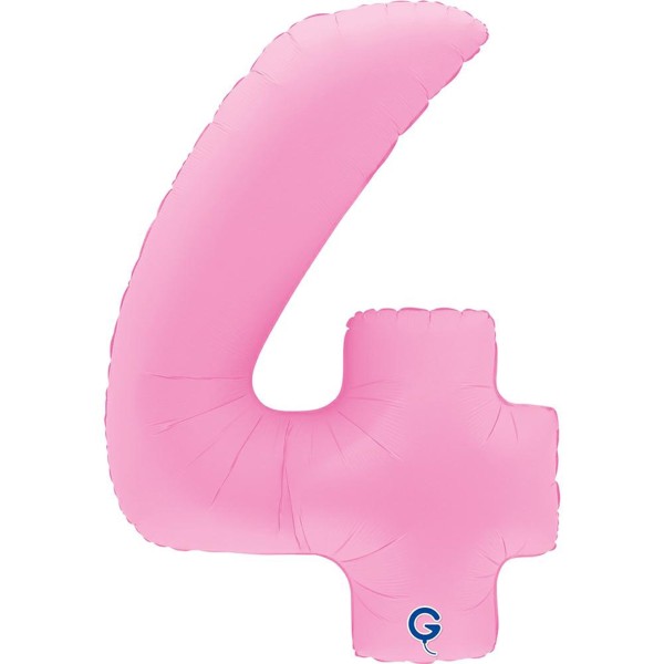 Grabo Folienballon Zahl 4 Soft Matte Sakura Pink 100cm/40"