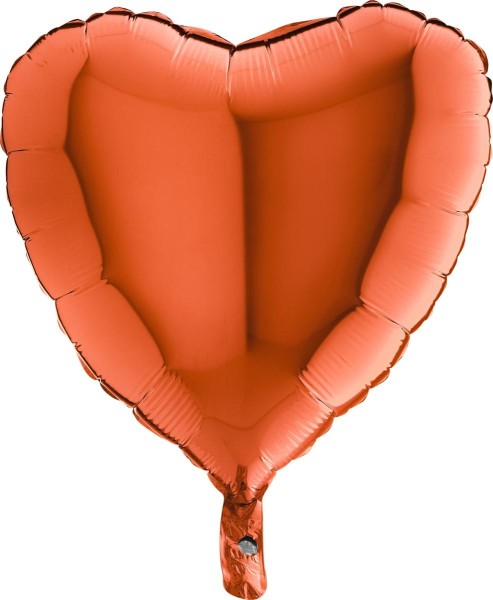 Grabo Folienballon Heart Orange 45cm/18" (unverpackt)