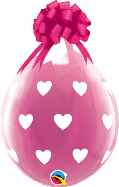 Qualatex Verpackungsballon Big Hearts Diamond Clear 45cm/18" 25 Stück