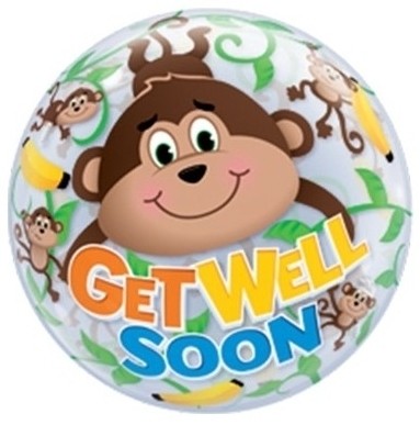 Qualatex Bubble Get Well Monkeys 55cm/22"