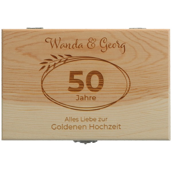 Goodtimes Geschenkbox Goldene Hochzeit mit "Name"