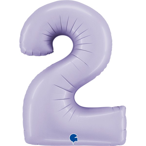 Grabo Folienballon Zahl 2 Satin Lilac 100cm/40"