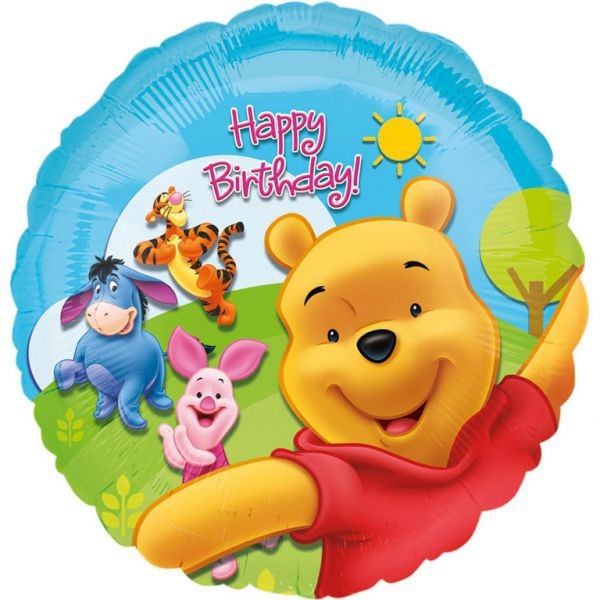 Anagram Folienballon Winnie the Pooh "Happy Birthday" 45cm/18"