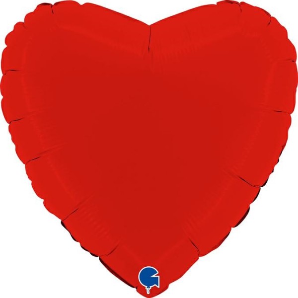 Grabo Folienballon Heart Matte Red 45cm/18" (unverpackt)