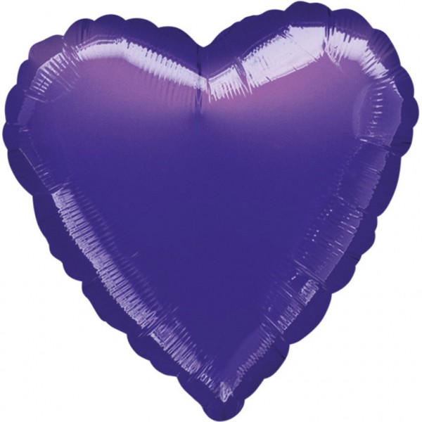 Anagram Folienballon Herz Metallic Purple 45cm/18" (unverpackt)
