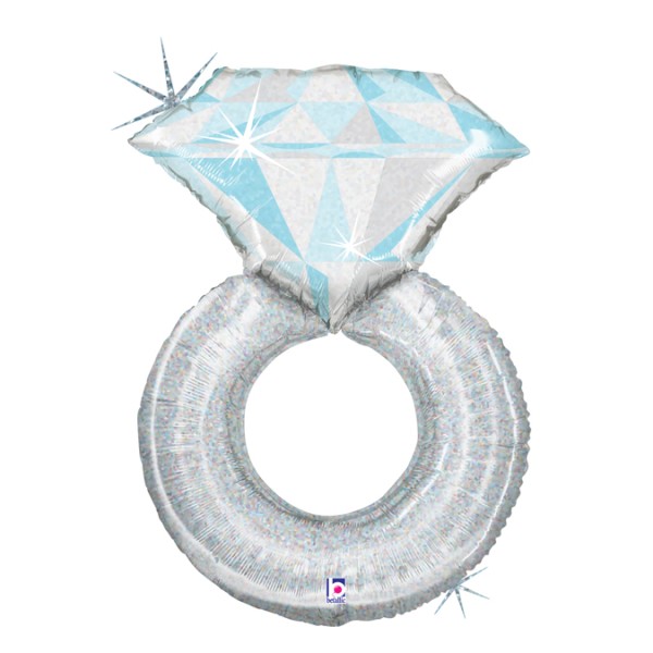 Betallic Folienballon Platinum Wedding Ring Holo 95cm/38"