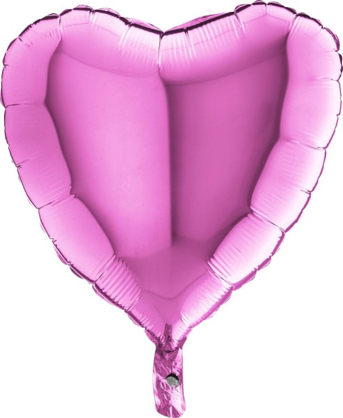 Grabo Folienballon Heart Fuxia 45cm/18" (unverpackt)
