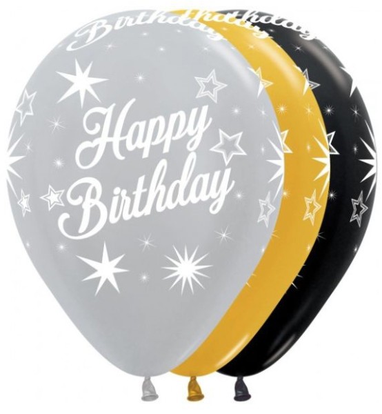 Sempertex Latexballon Happy Birthday Sparkles 30cm/12" 25 Stück