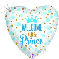 Betallic Folienballon Welcome little Prince Holo 45cm/18"  Betallic Folienballon Welcome little Prince Holo 45cm/18"