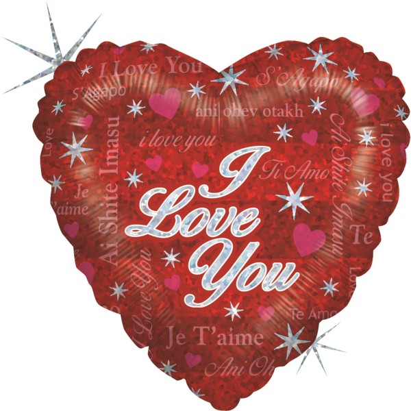 Betallic Folienballon Sparkling Love Holographic 23cm/9" (unverpackt)