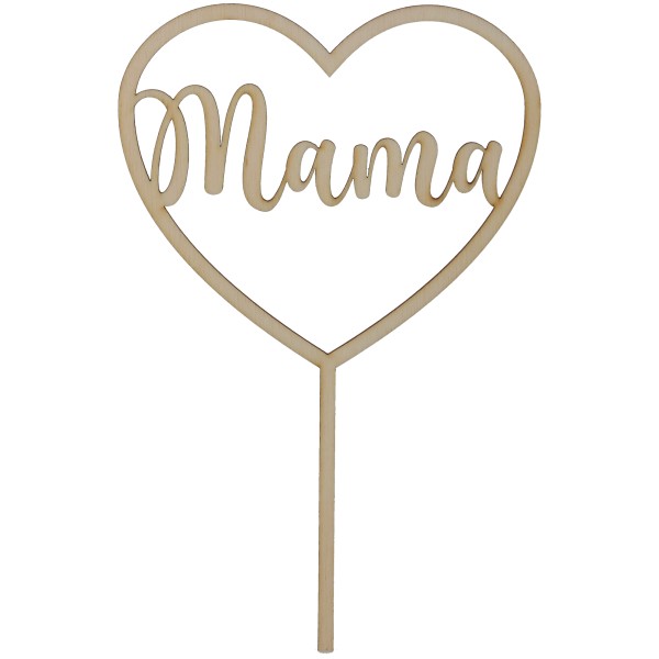 Goodtimes Cake Topper "Mama" Herz klein Holz