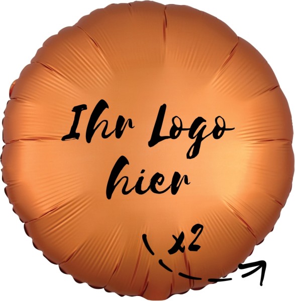 Folien-Werbeballon Rund Satin Luxe Amber 45cm/18" 2-Seitig bedruckt