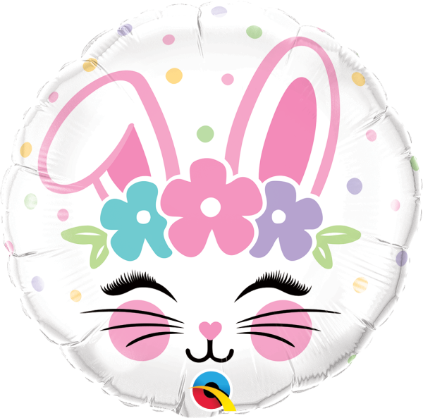 Qualatex Folienballon Rund Bunny Face 45cm/18"