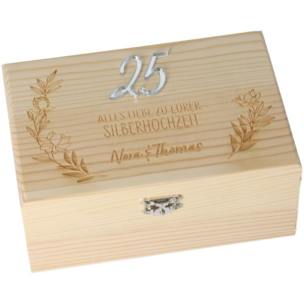 Goodtimes Geschenkbox 25 Silberhochzeit mit "Namen"