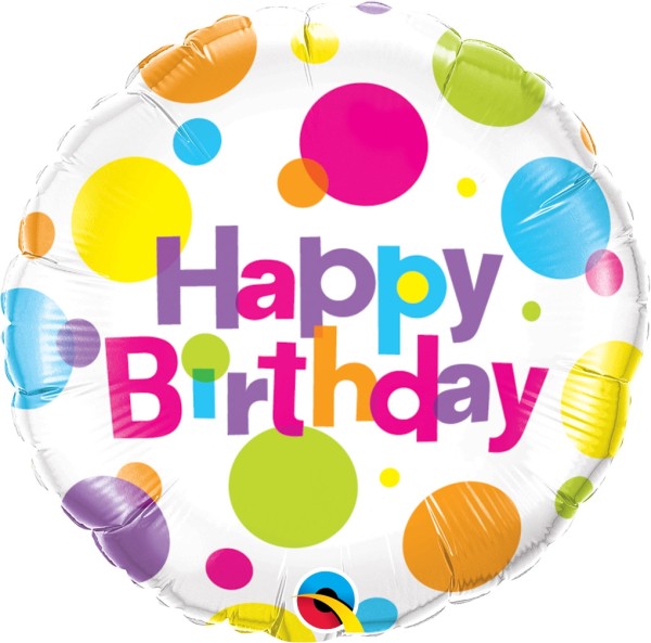 Qualatex Folienballon Happy Birthday Punkte 45cm/18"