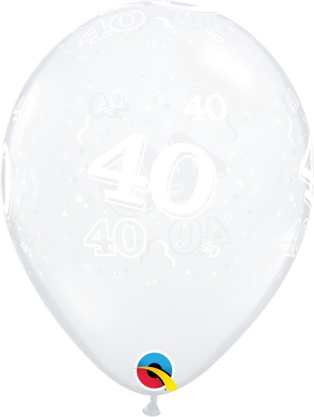 Qualatex Latexballon 40-A-Round Diamond Clear 28cm/11" 50 Stück