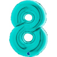 Grabo Folienballon Zahl 8 Tiffany 100cm/40"  Grabo Folienballon Zahl 8 Tiffany 100cm/40"